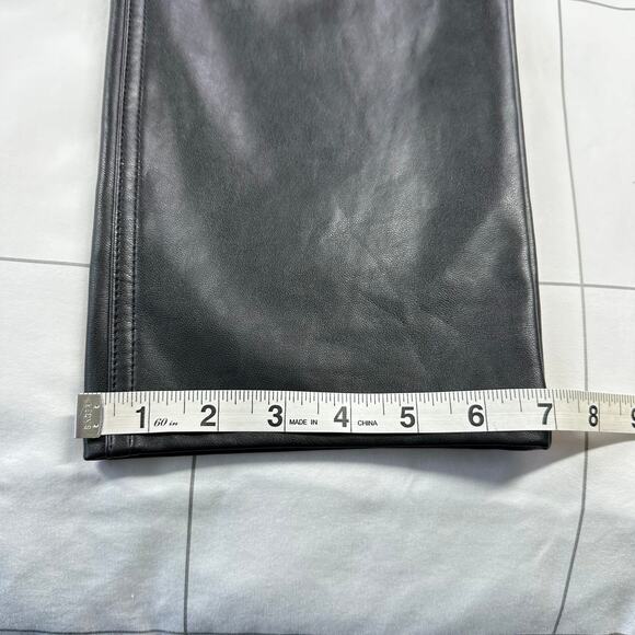 Abercrombie & Fitch Pants Womens 27 Black Curve Love Faux Leather Vegan Straight - Picture 11 of 11